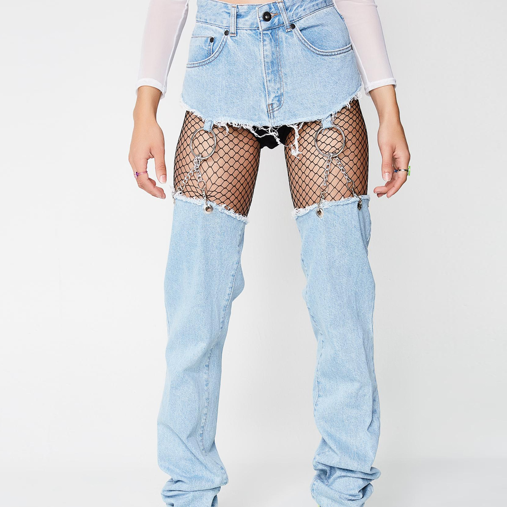 The Ragged Priest Backless Jeans The ridiculous jeans trend started with Topshop’s plastic in 2017. The Ragged Priest followed this year, launching their backless jeans in January. The brand saw an increase of 167% in searches month on month and promptly sold out.(Lyst)