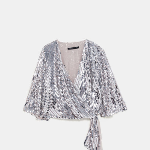 Sequinned blouse, $99 from Zara