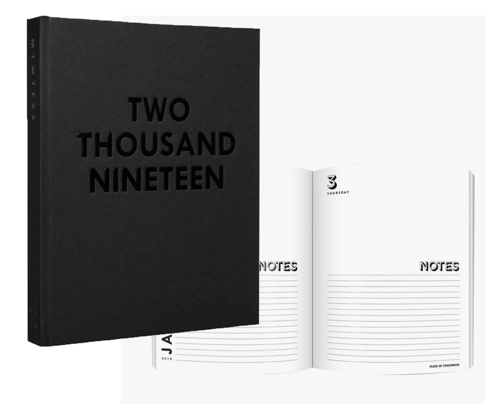 2019 daily planner Made of Tomorrow are known for their edgy, functional designs, and this 2019 daily planner is no different. With 400 clean monochromatic pages, there’s a page for each day as well as a calendar at the start of each month. $75 from Superette.