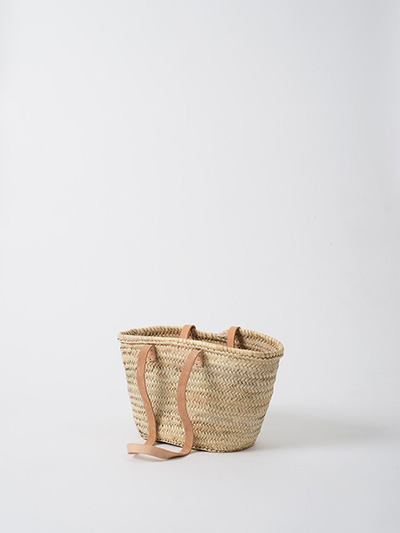 Moroccan Tote Basket with long leather handles, $40 from Citta