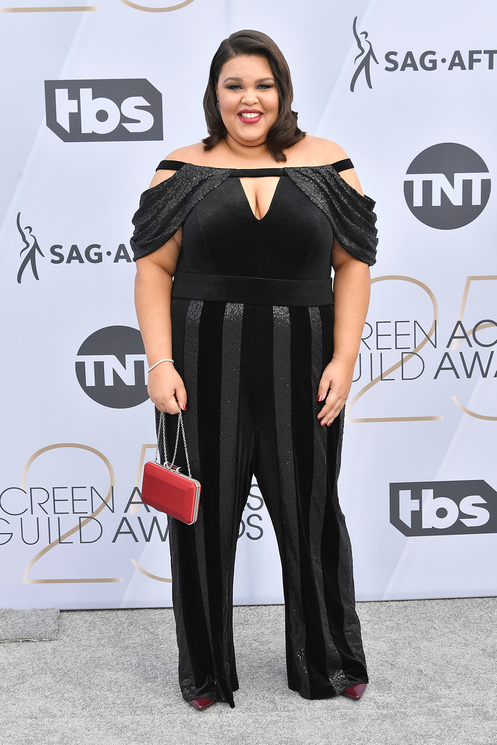 Mandatory Credit: Photo by Rob Latour/REX/Shutterstock (10072501w) Britney Young 25th Annual Screen Actors Guild Awards, Arrivals, Los Angeles, USA - 27 Jan 2019 Wearing Tadashi Shoji, Custom