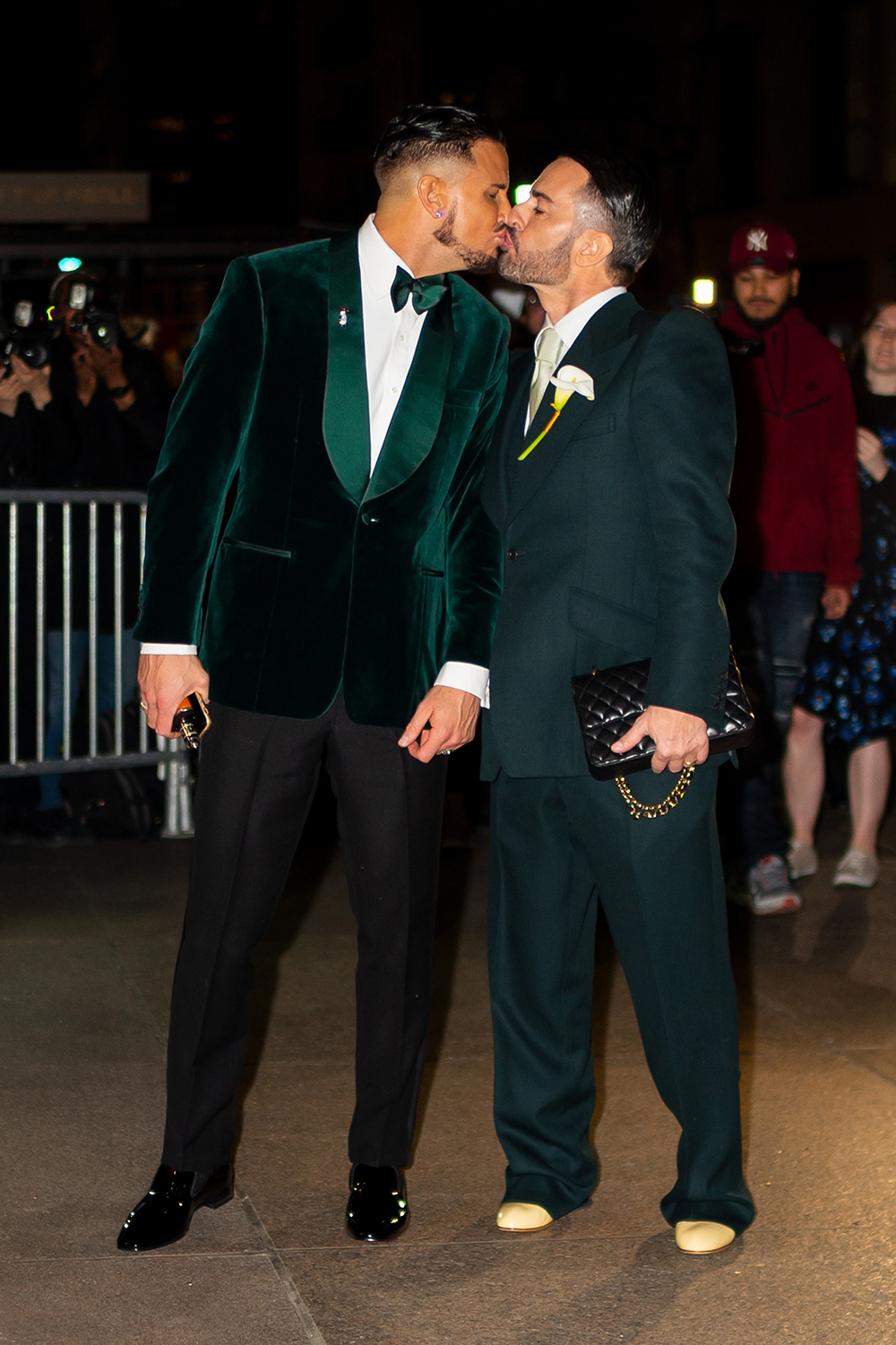 The happy couple Char DeFrancesco and Marc Jacobs. The newlyweds wore matching diamond and onyx penguin pins - a gift from Prada and Miu Miu design director, Fabio Zambernardi.