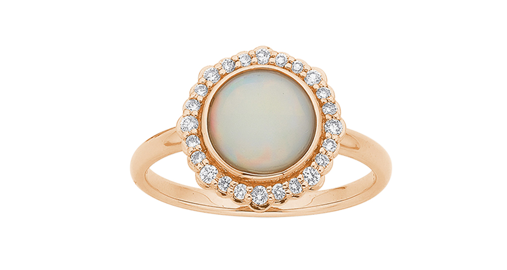 Stewart Dawsons Rose Gold & Opal ring