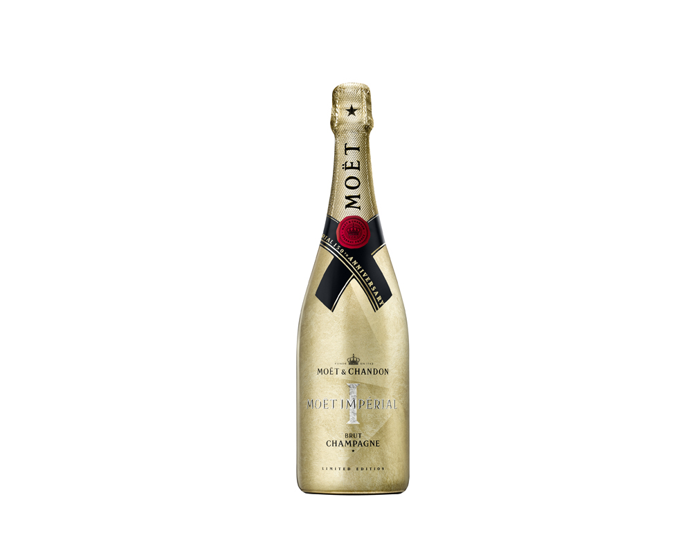 Moet & Chandon Champagne Gold Festive bottle