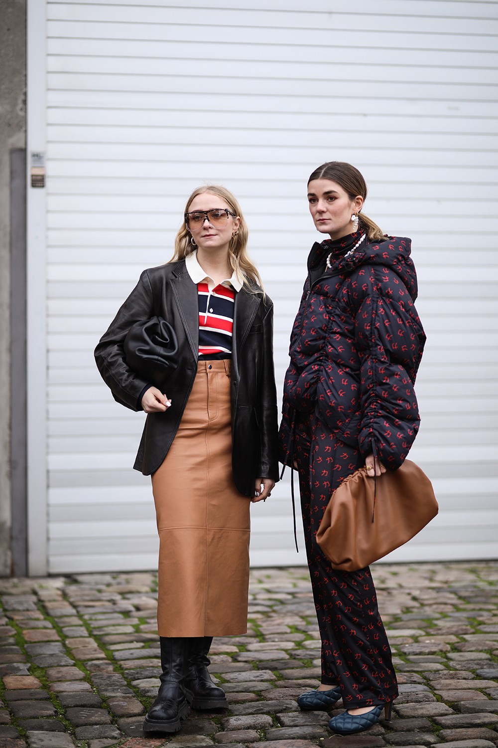 COPENHAGEN, DENMARK - JANUARY 28: Fanny Ekstrand and a Fashion Week guest before Mykke Hofmann on January 28, 2020 in Copenhagen, Denmark. (Photo by Jeremy Moeller/Getty Images)