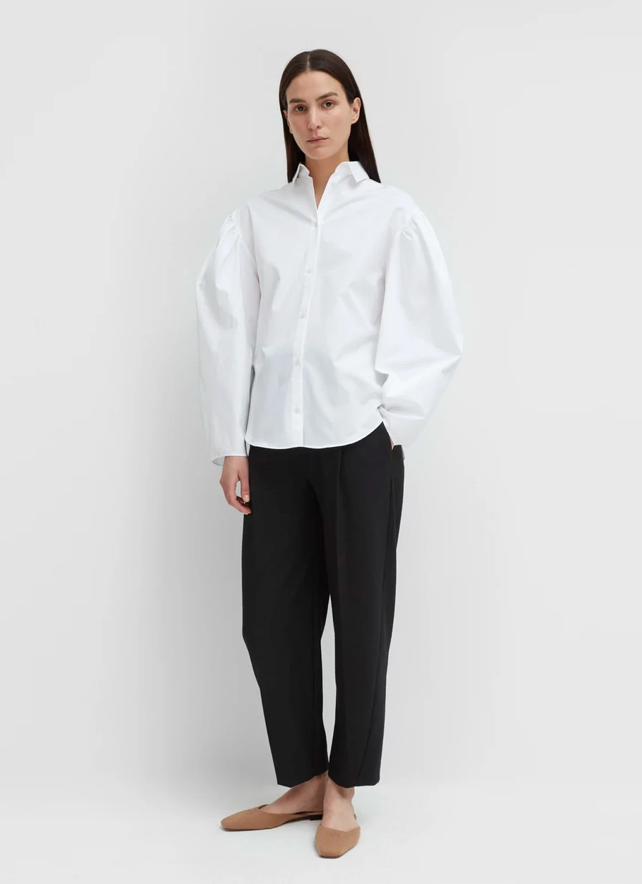white puff sleeve cotton shirt by Toteme