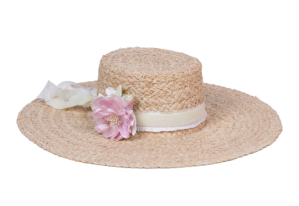 straw hat with a floral bow from Lack of Colour