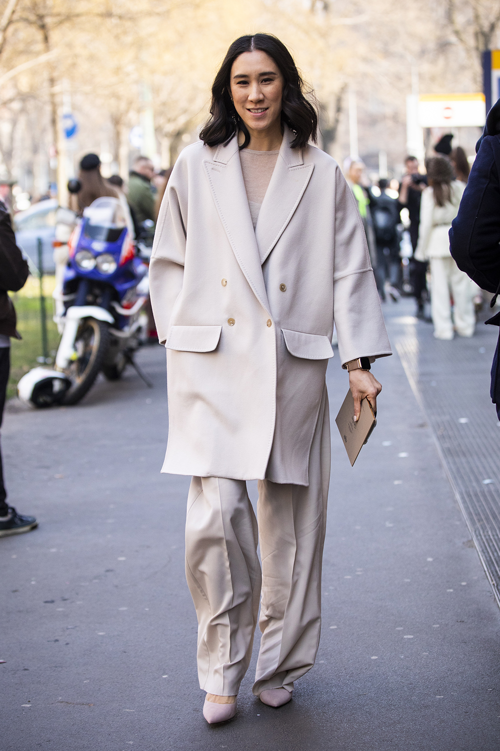 MILAN, ITALY - FEBRUARY 21: Eva Chen is seen outside Fendi on Day 2 Milan Fashion Week Autumn/Winter 2019/20 on February 21, 2019 in Milan, Italy. (Photo by Claudio Lavenia/Getty Images)