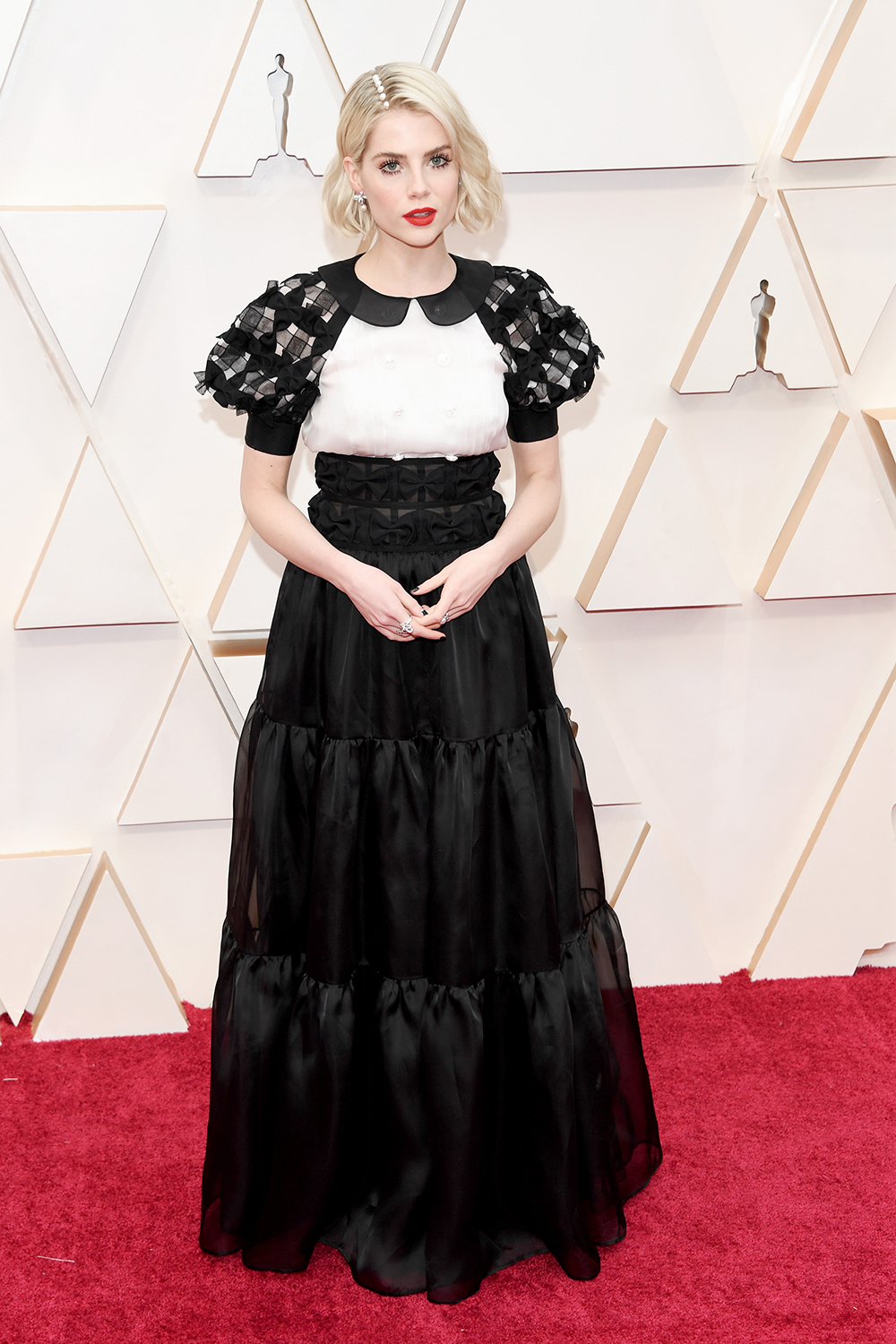 HOLLYWOOD, CALIFORNIA - FEBRUARY 09: Lucy Boynton attends the 92nd Annual Academy Awards at Hollywood and Highland on February 09, 2020 in Hollywood, California. (Photo by Kevin Mazur/Getty Images)
