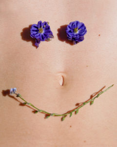 stomach with flowers