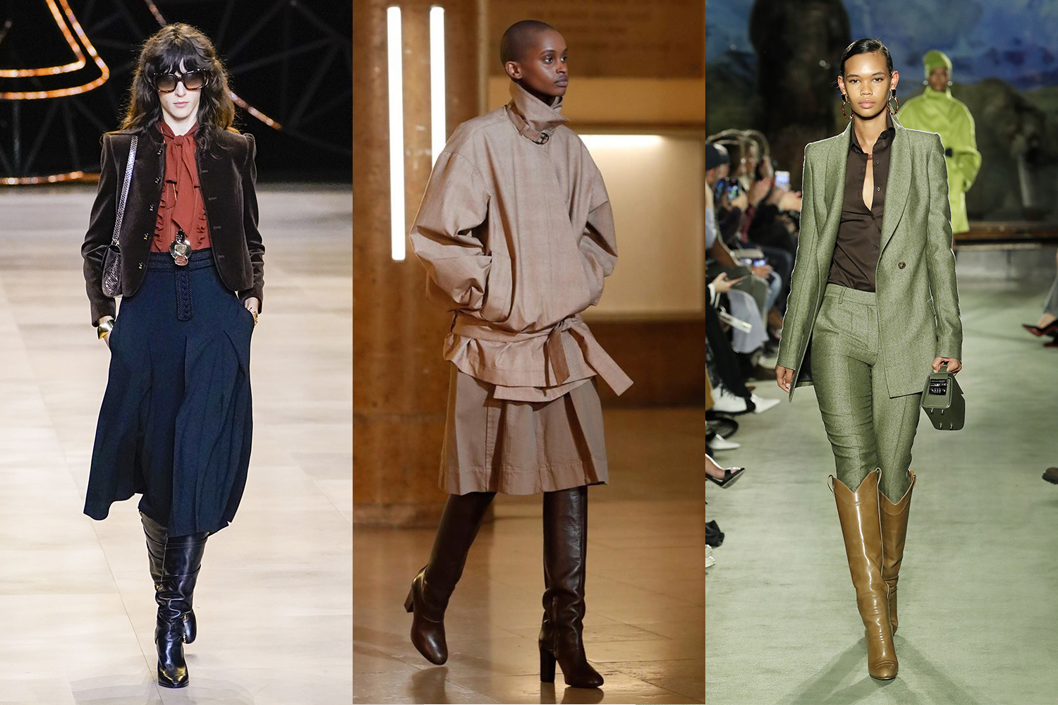 knee high boots at celine, lemaire and tory burch