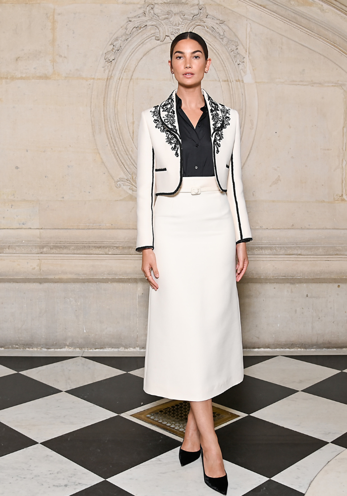 Lily Aldridge at Dior Haute Couture FW 22/23. Image: Dior.