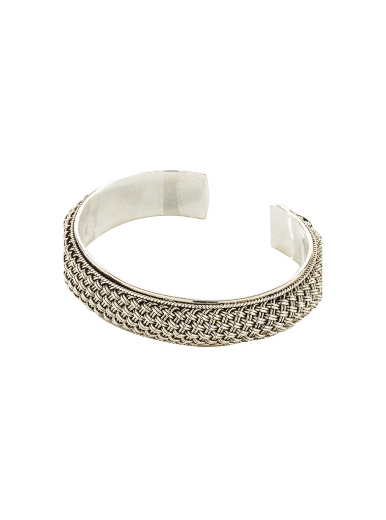 Intricate weave bracelet in solid sterling silver