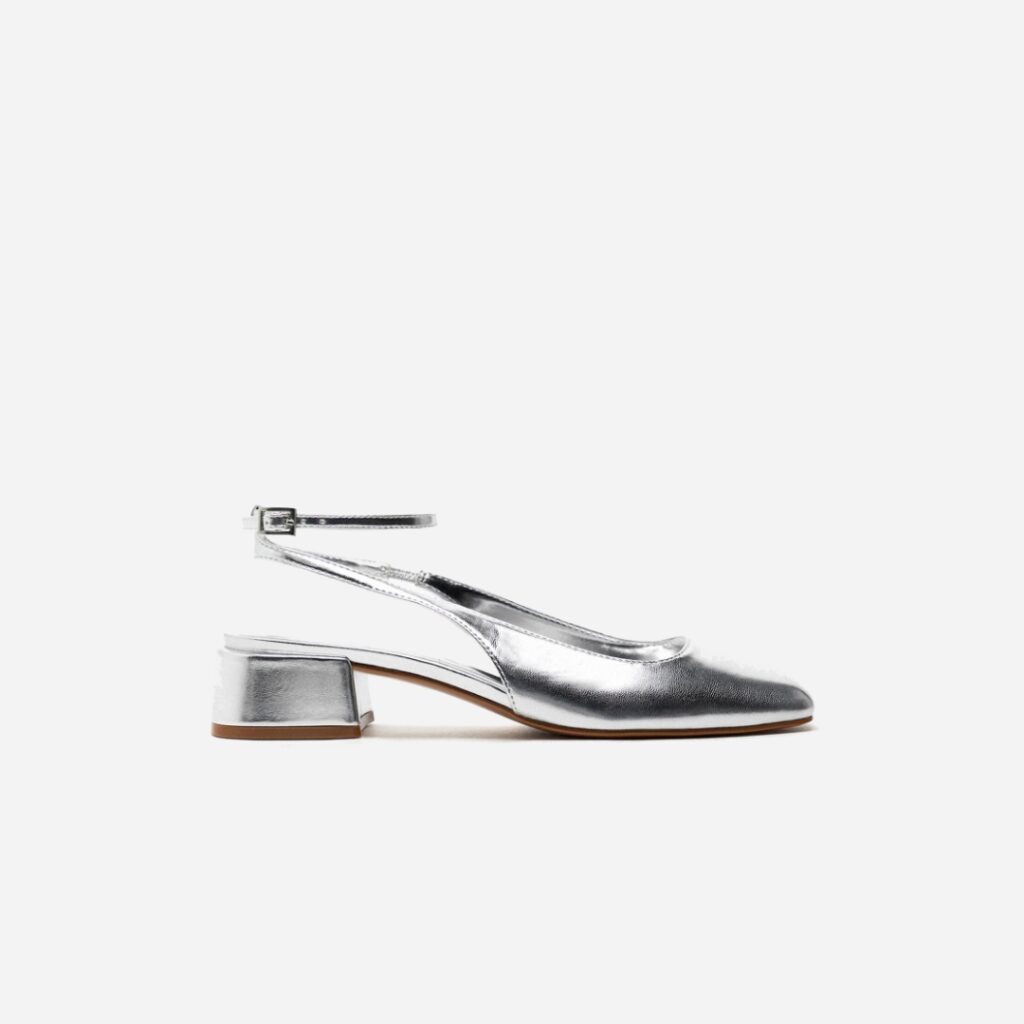 Zara block heel 'Ballerinas' with ankle strap, $79.90.