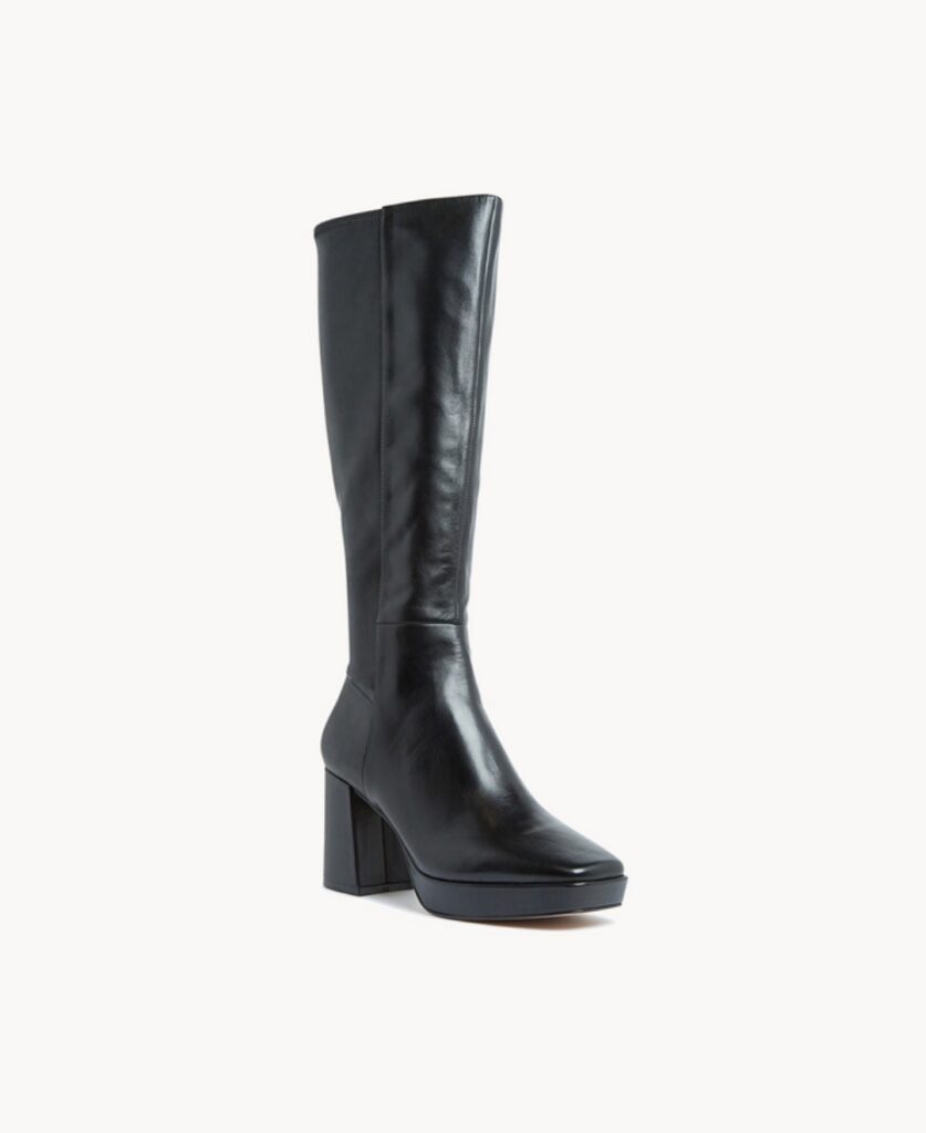 Delilah Knee High Platform Boot in Black, $6oo from Mi Piaci.