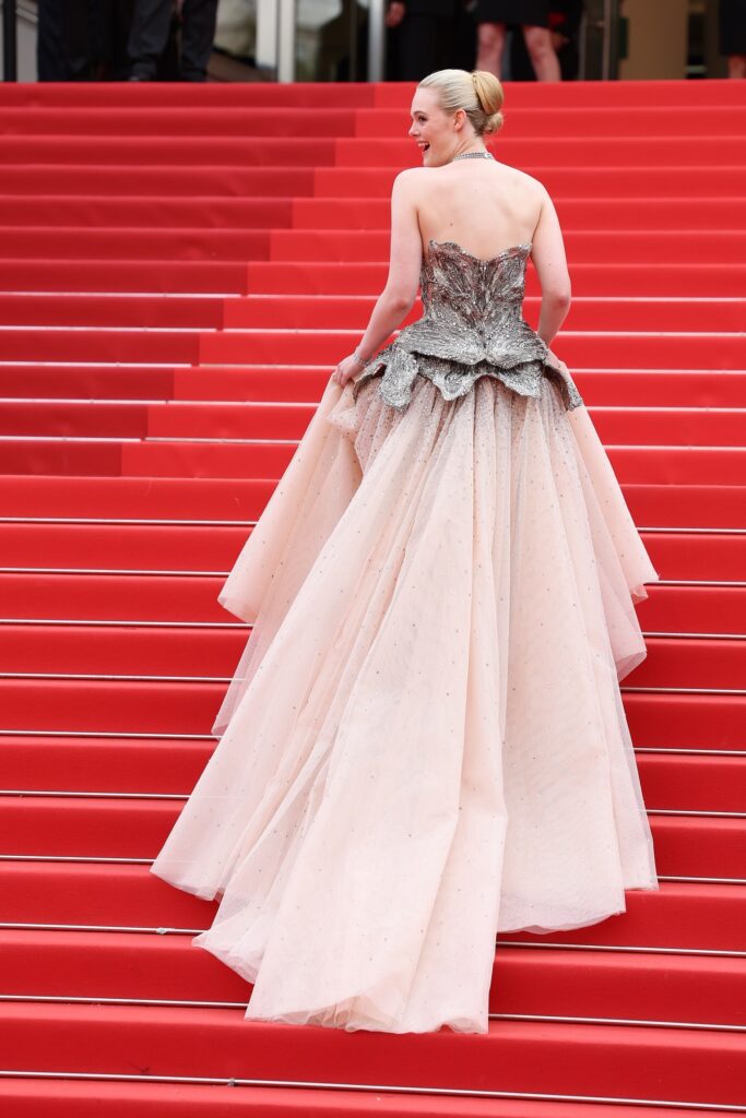 Elle Fanning on Cannes red carpet