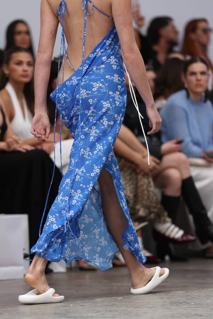SYDNEY, AUSTRALIA - MAY 15: A model walks the runway during the Karla Spetic show during Australian Fashion Week Presented By Pandora 2024 at Carriageworks on May 15, 2024 in Sydney, Australia. (Photo by Brendon Thorne/Getty Images for AFW)