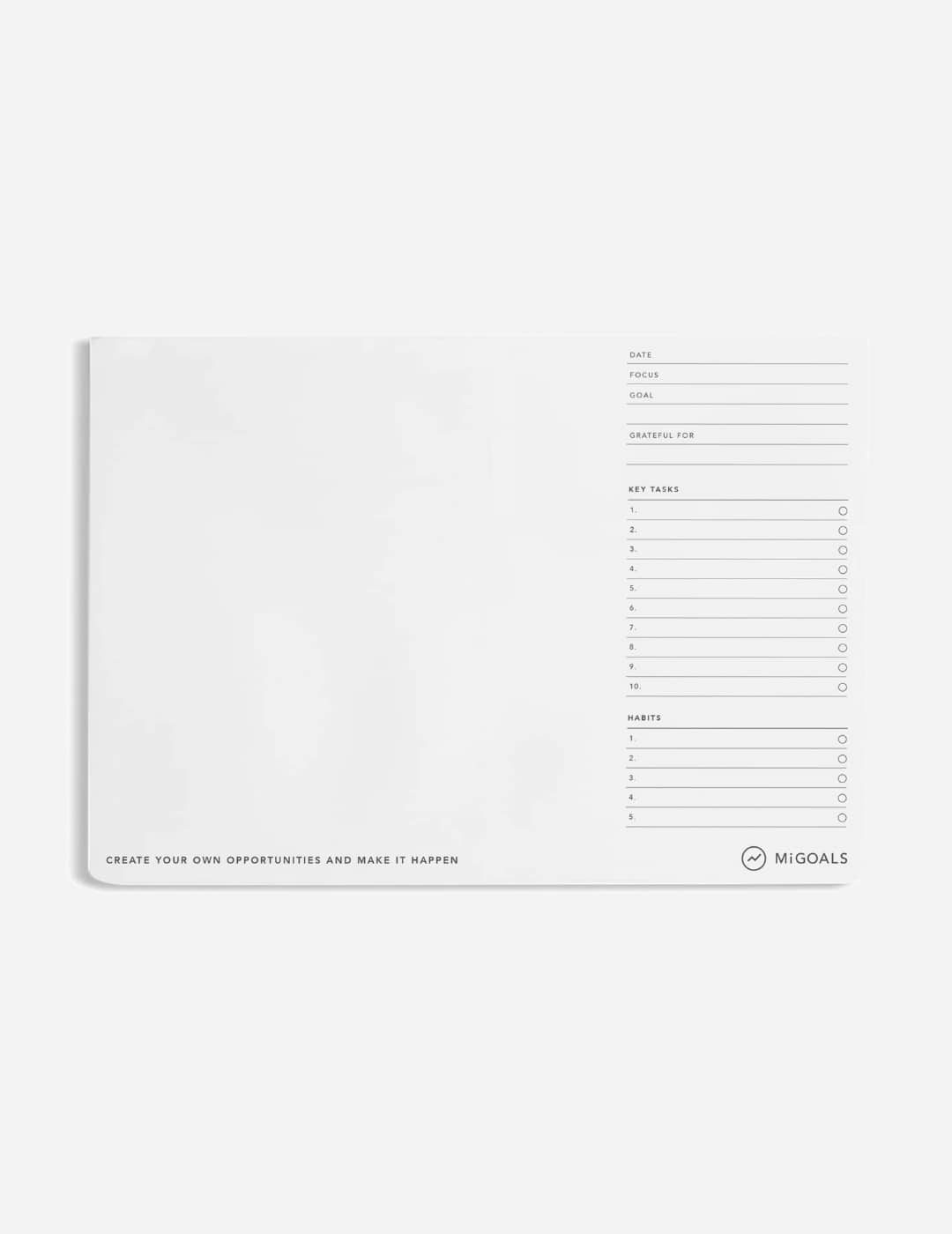 MiGoals Creative Desk Pad, $22, from Paper Plane.