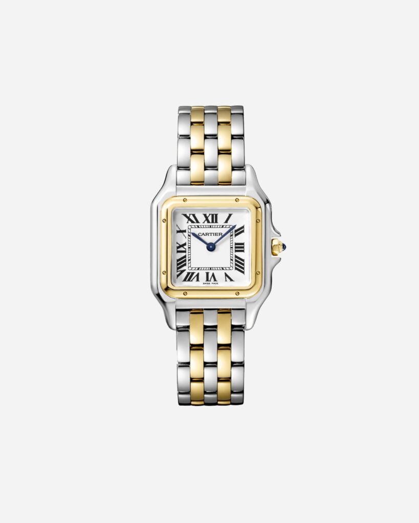 Cartier Panthère de Cartier watch – An elegant, luxury watch from Cartier featuring a timeless design, with a sleek metal bracelet and polished square face.