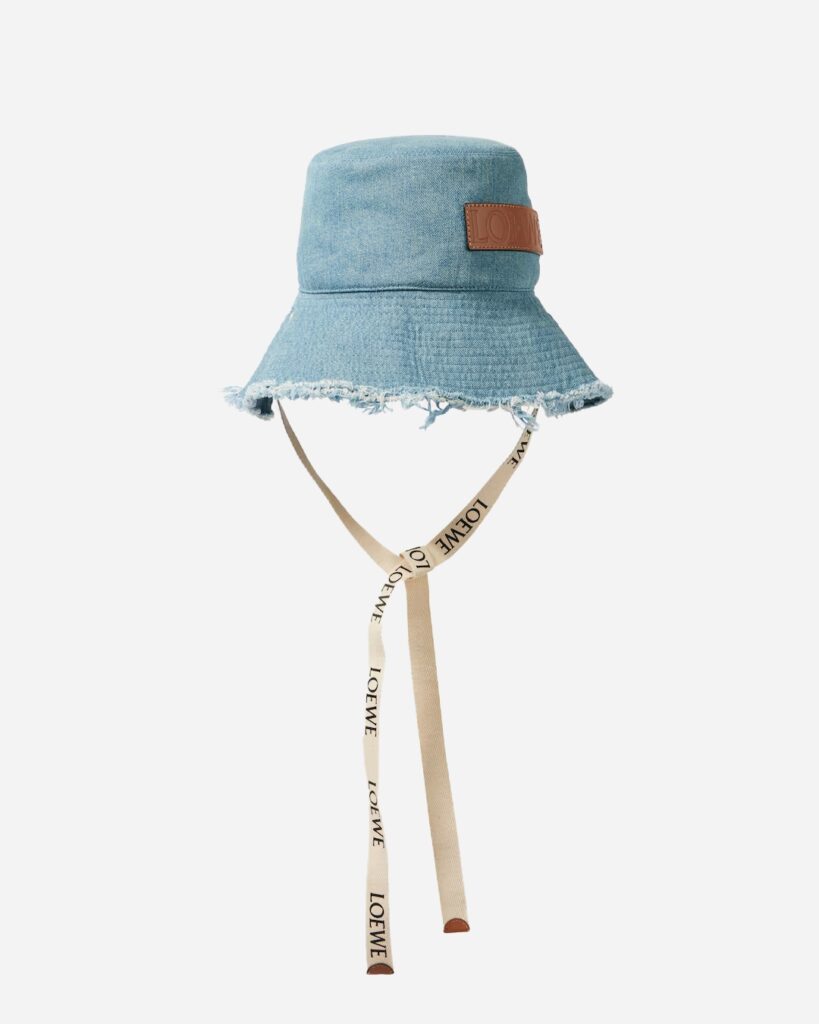 Loewe ‘Paula’s Ibiza Fisherman’ denim bucket hat, $737, from Mytheresa