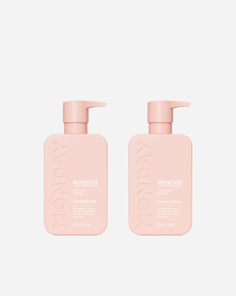 MONDAY Haircare Moisture Shampoo and Conditioner, $8.99 each.