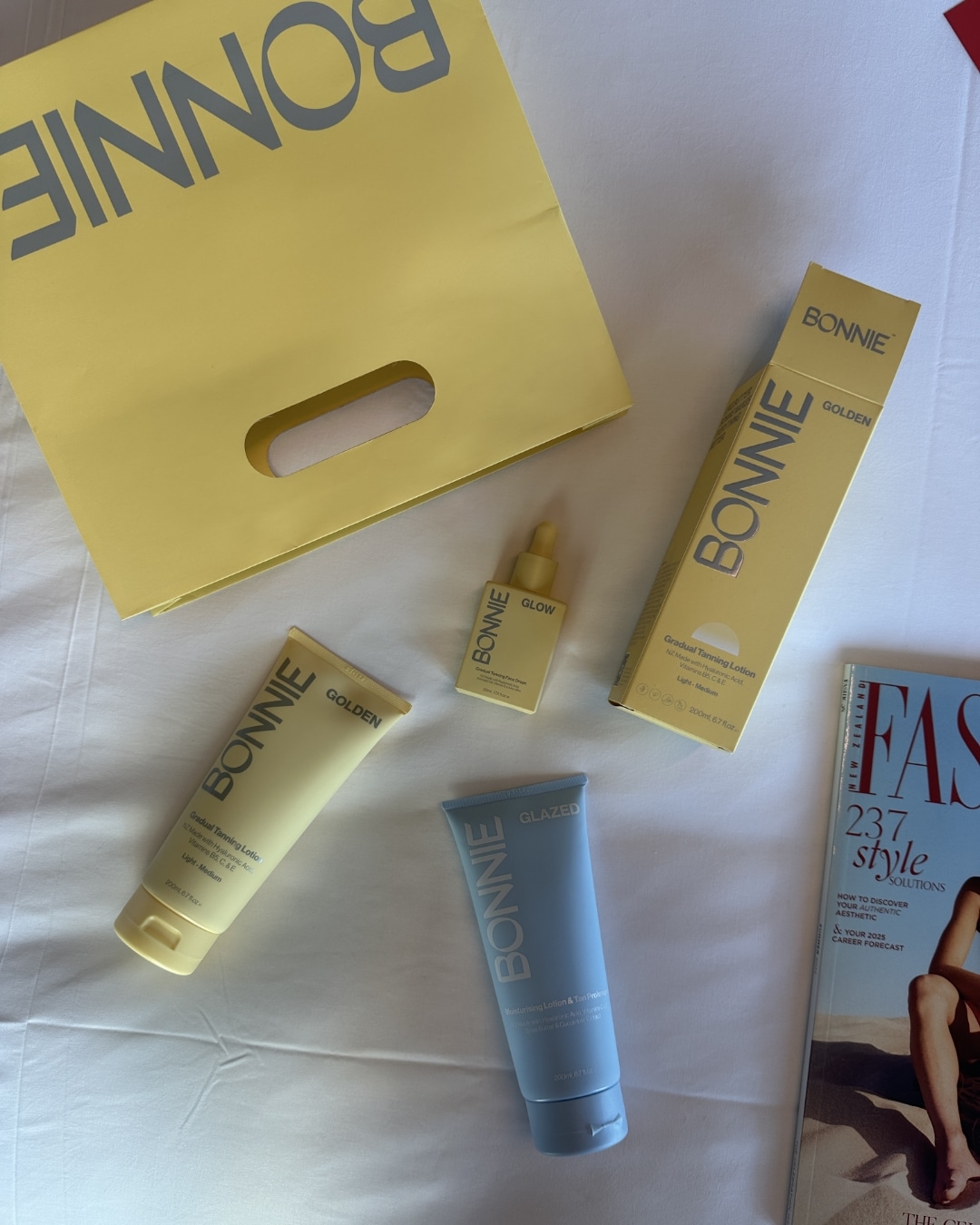 Time to get our glow on. Stunning new sunless tanning products from BONNIE.