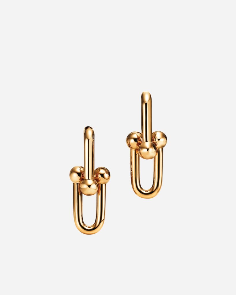 Tiffany & Co. extra large link earrings in yellow gold, $13,000.