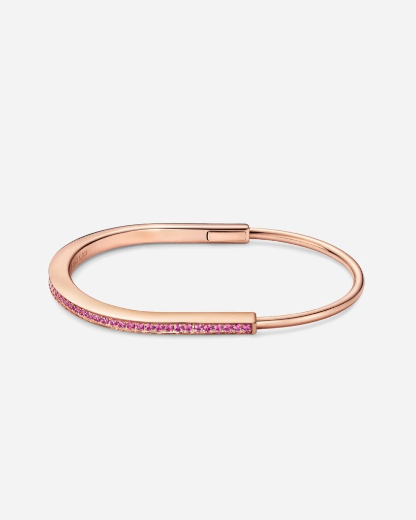 Tiffany & Co. Lock Narrow Bangle in Rose Gold with Pink Sapphires, $20,300