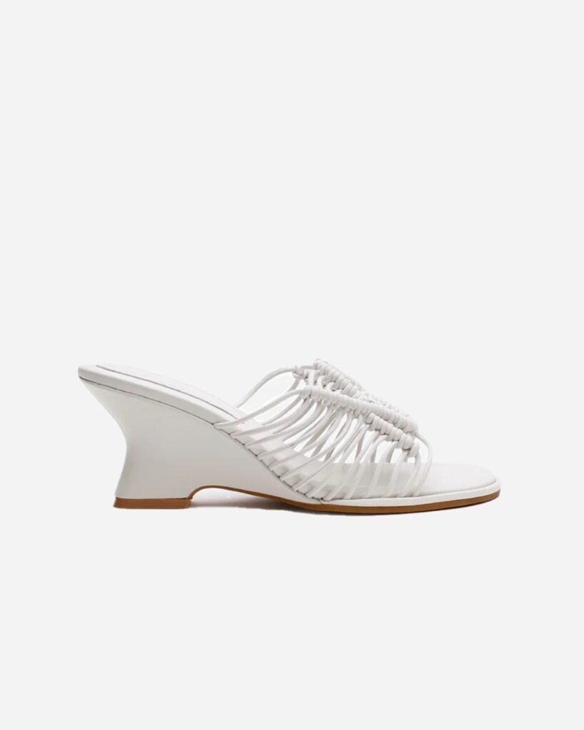 La Tribe Macrame Wedge in 'Mist', $280