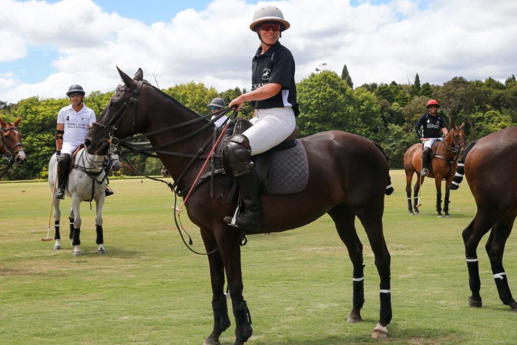 Indiana Bennetto is one of two female players competing at the NZ Polo Open. Image: Supplied