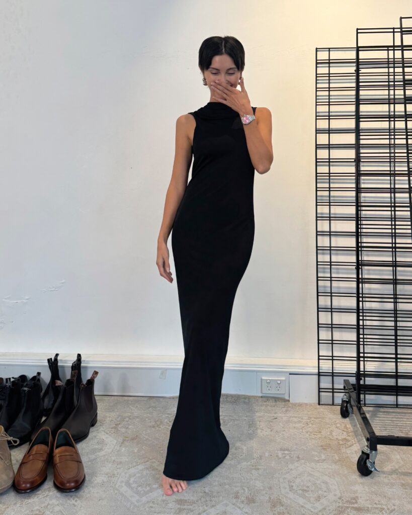 Actor Sarah Ellen, styled by Pecoraro. Image: Supplied.