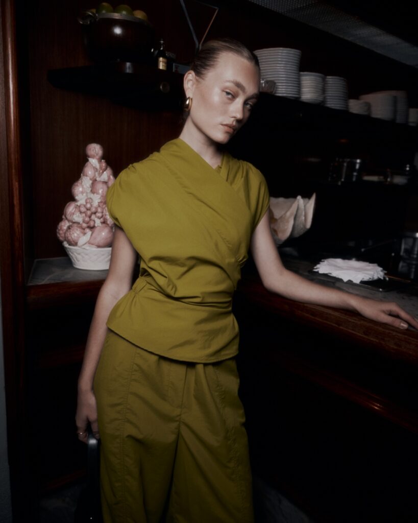 Samira Philipsen wears the Chaimberlain Top Chartreuse. Imagery: Holly Sarah Burgess