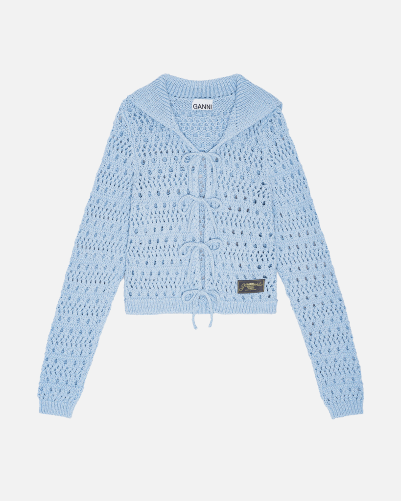 Ganni tie string cardigan, $487, from Net-a-Porter.