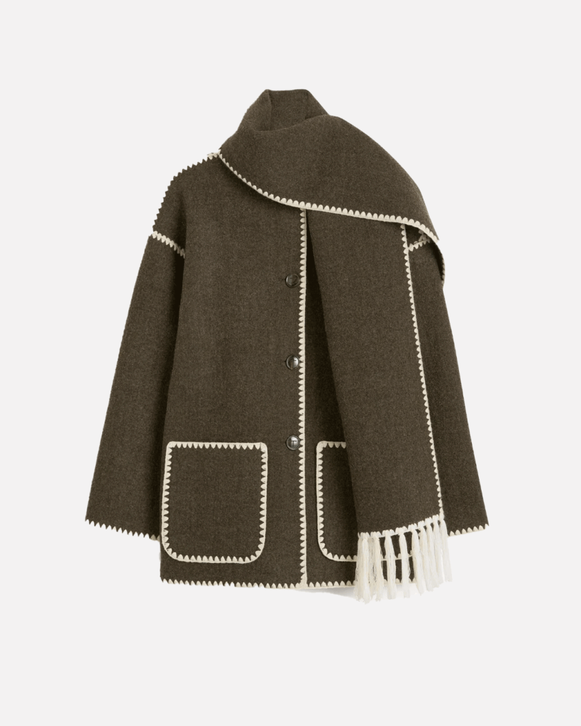 Toteme Embroided scarf jacket, $1669 from Fabric.