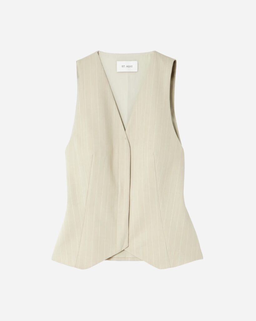 St. Agni pinstripe wool vest, $599.