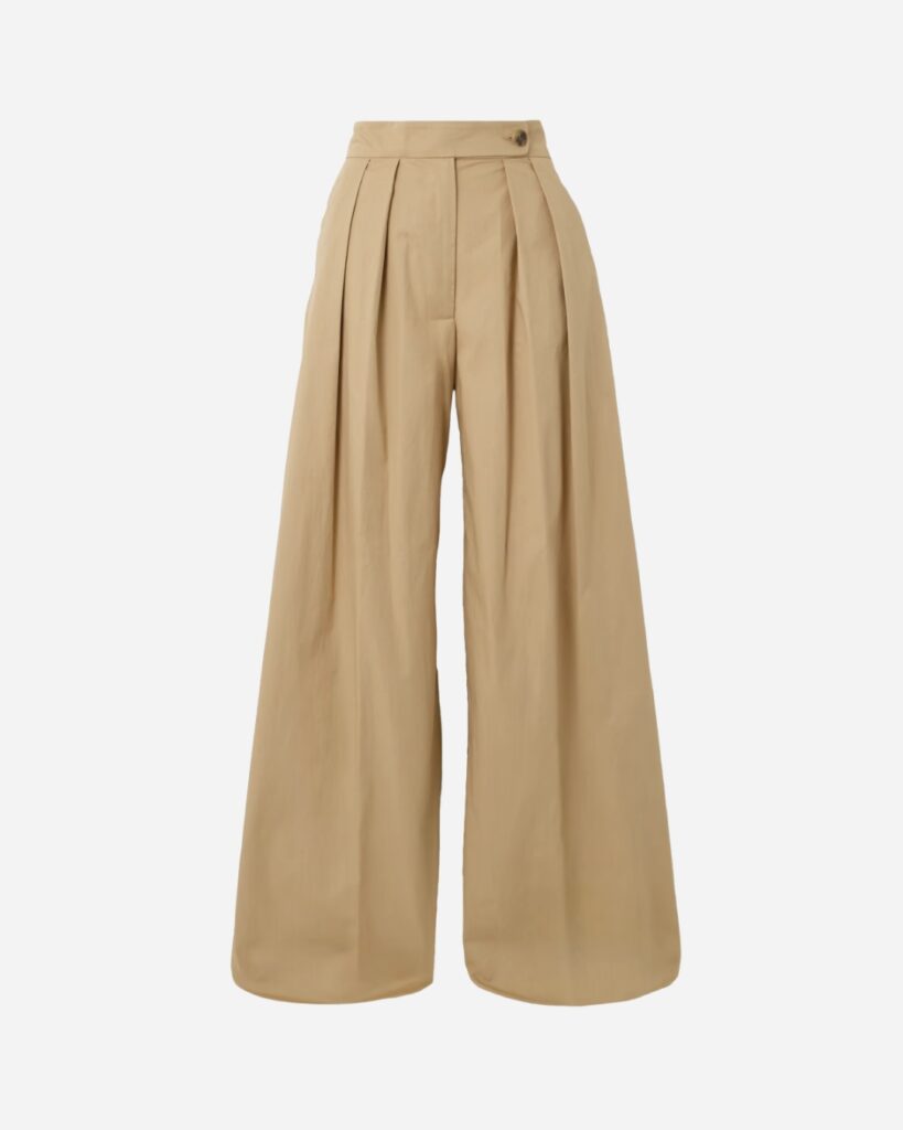 Dries Van Noten pleated cotton-twill wide-leg pants, $1385, from Net-a-Porter.