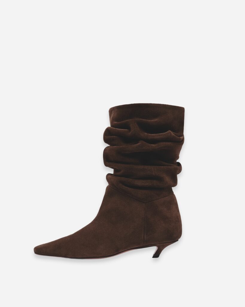 Amina Muaddi Jamie Bootie 25 Coffee Crosta $2350