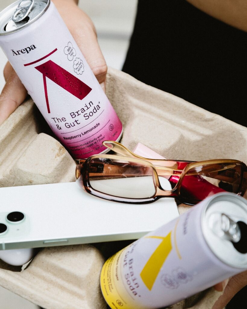 Ārepa's new 99% sugar-free Brain & Gut Soda supports mental clarity and digestive wellbeing in one easy daily ritual.